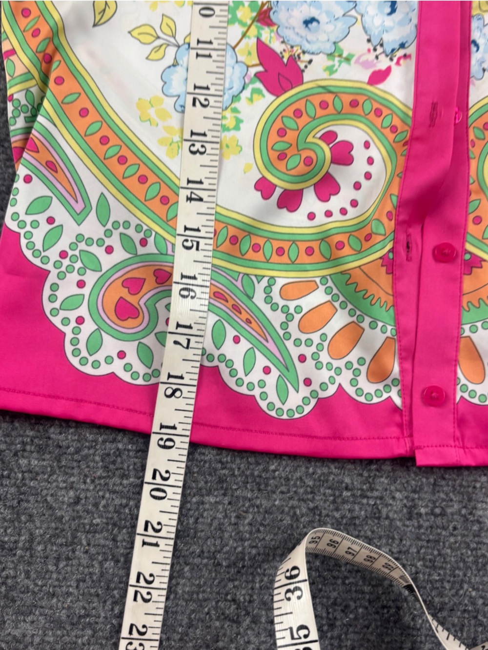 MAISON D’ AMELIE Women’s Crop Blouse Pink Paisley Button Up Top size: Small - Picture 4 of 7